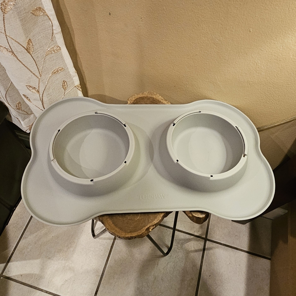 Top Paw Gray Silicone Pet Bowl